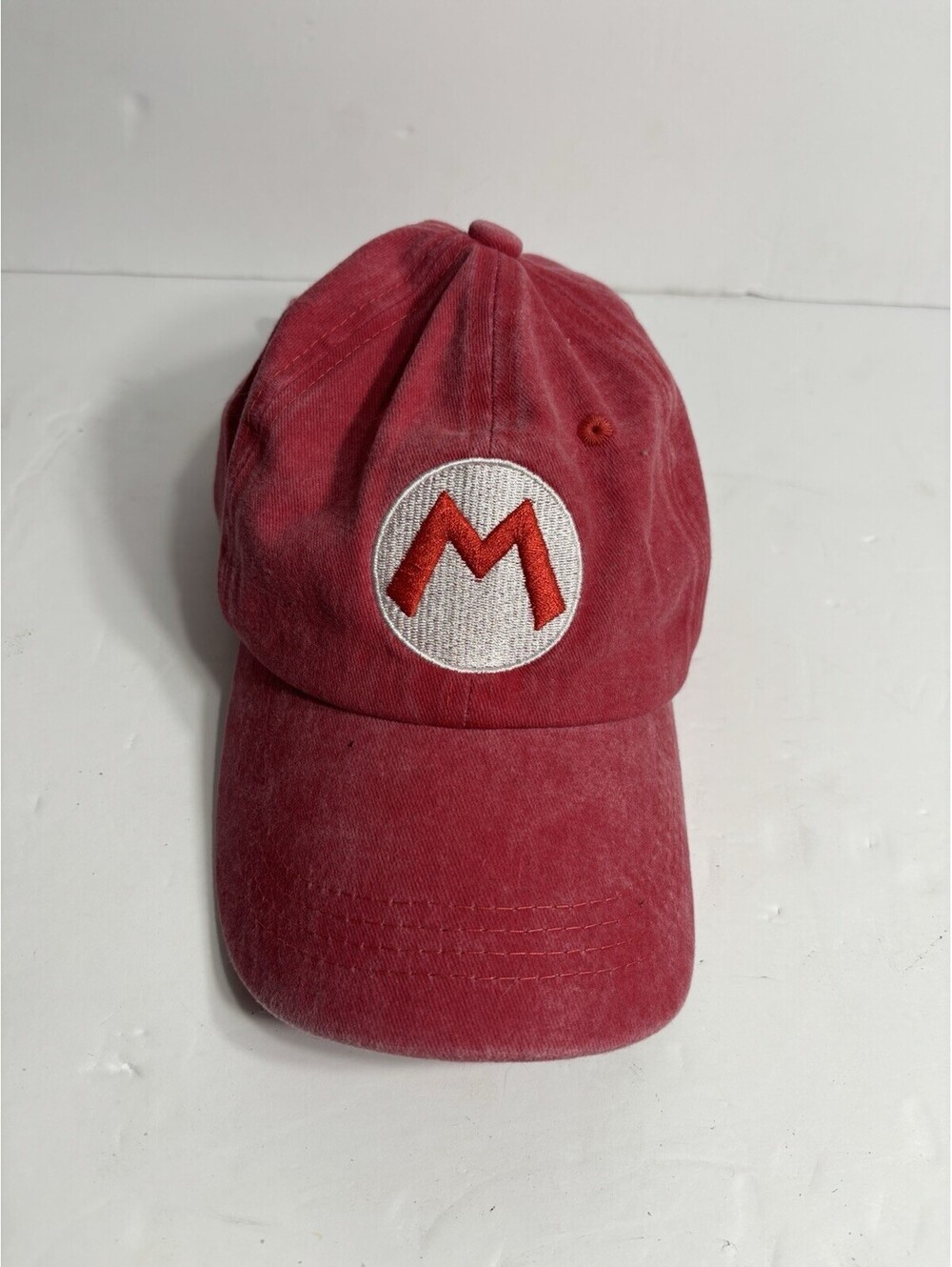 Mario Cap Embroidered RED Mario Hat Adjustable Adult Vintage Cotton Cap.